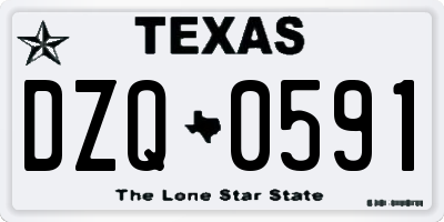 TX license plate DZQ0591