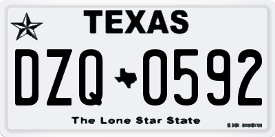 TX license plate DZQ0592