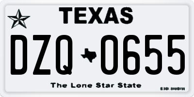 TX license plate DZQ0655