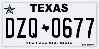 TX license plate DZQ0677
