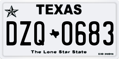 TX license plate DZQ0683