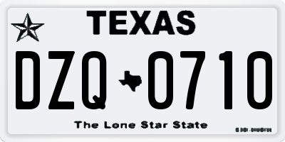 TX license plate DZQ0710