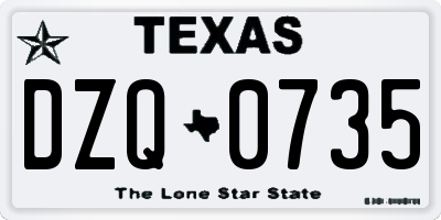 TX license plate DZQ0735