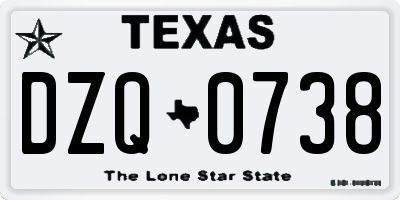 TX license plate DZQ0738