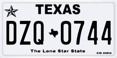 TX license plate DZQ0744