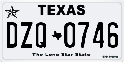 TX license plate DZQ0746