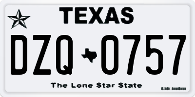 TX license plate DZQ0757