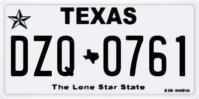 TX license plate DZQ0761