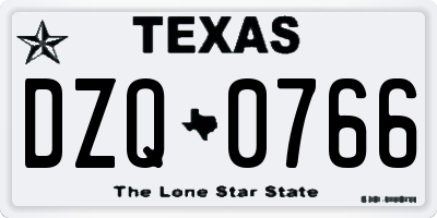 TX license plate DZQ0766