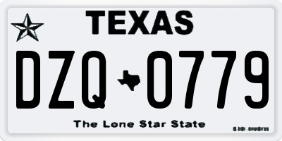 TX license plate DZQ0779