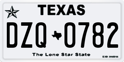TX license plate DZQ0782
