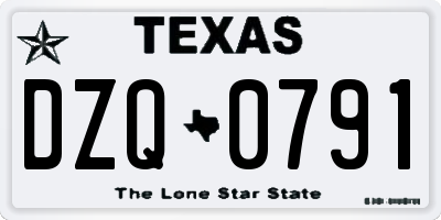 TX license plate DZQ0791