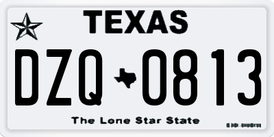 TX license plate DZQ0813