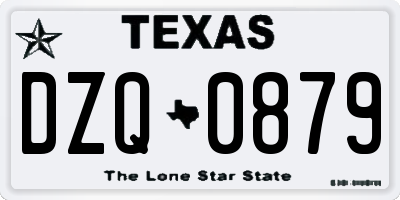 TX license plate DZQ0879