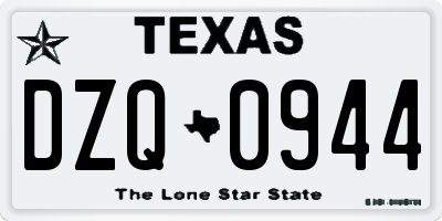 TX license plate DZQ0944