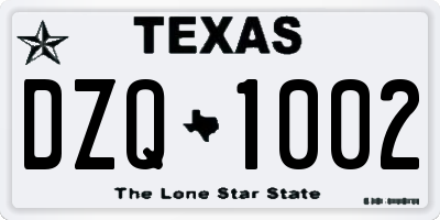 TX license plate DZQ1002