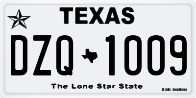 TX license plate DZQ1009
