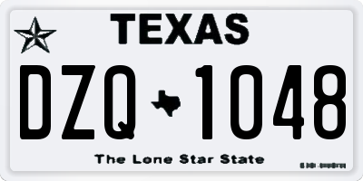 TX license plate DZQ1048