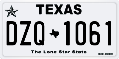 TX license plate DZQ1061