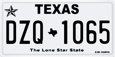 TX license plate DZQ1065