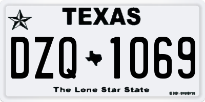 TX license plate DZQ1069