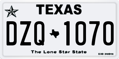 TX license plate DZQ1070