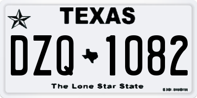 TX license plate DZQ1082