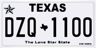 TX license plate DZQ1100