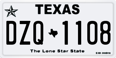 TX license plate DZQ1108