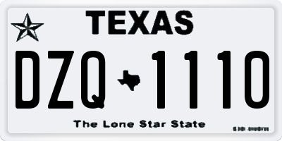 TX license plate DZQ1110