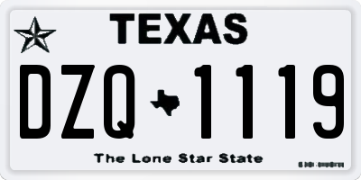 TX license plate DZQ1119