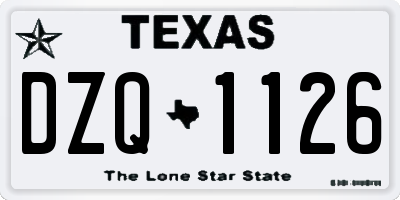 TX license plate DZQ1126