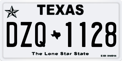 TX license plate DZQ1128