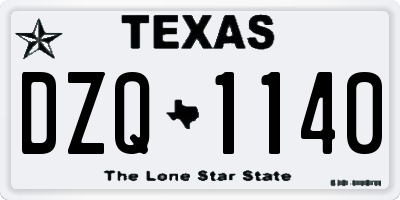 TX license plate DZQ1140