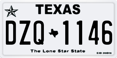 TX license plate DZQ1146