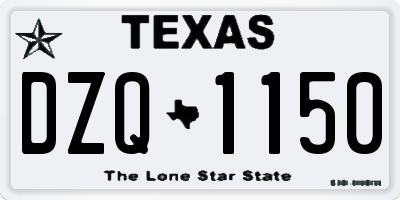 TX license plate DZQ1150
