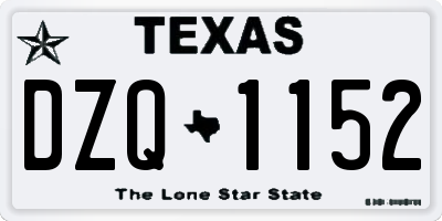 TX license plate DZQ1152