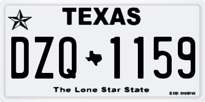TX license plate DZQ1159