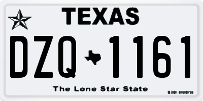 TX license plate DZQ1161