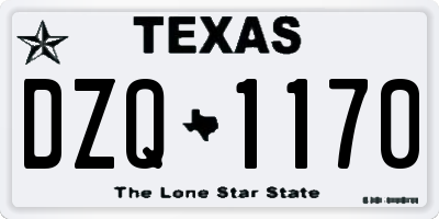 TX license plate DZQ1170