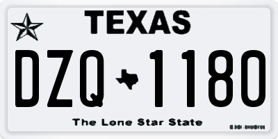 TX license plate DZQ1180
