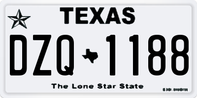TX license plate DZQ1188