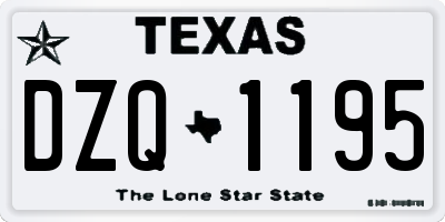 TX license plate DZQ1195