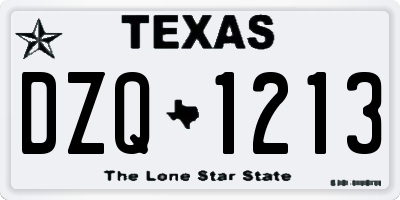 TX license plate DZQ1213