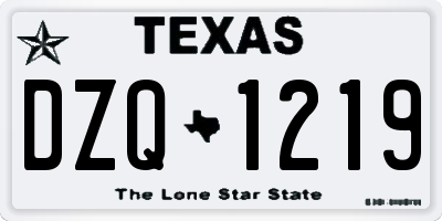 TX license plate DZQ1219
