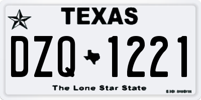 TX license plate DZQ1221