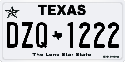 TX license plate DZQ1222