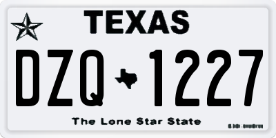 TX license plate DZQ1227