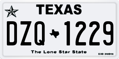 TX license plate DZQ1229