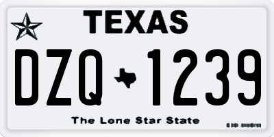 TX license plate DZQ1239